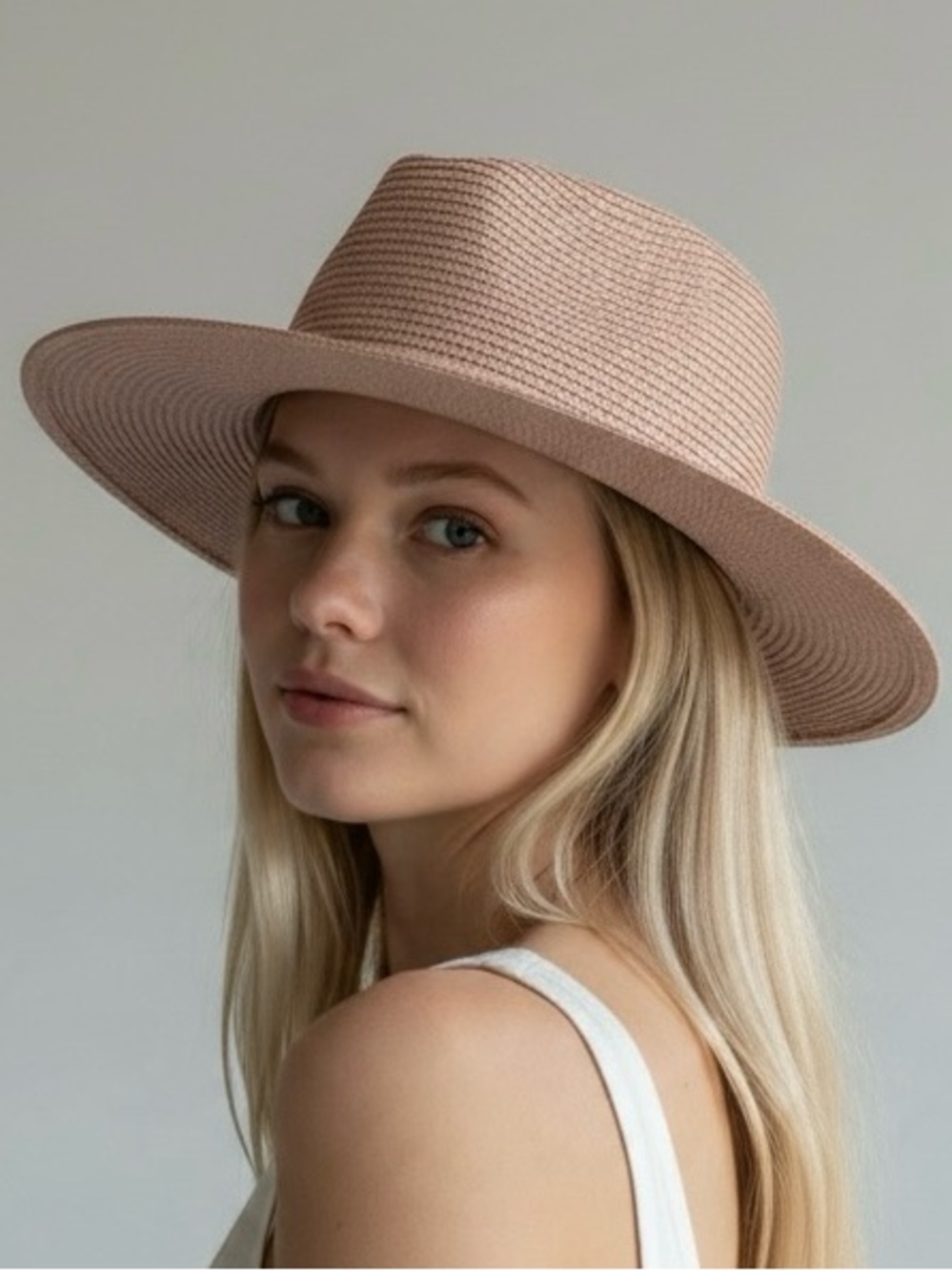 Jessica Simpson Pink Straw Woven Beach Hat NWT